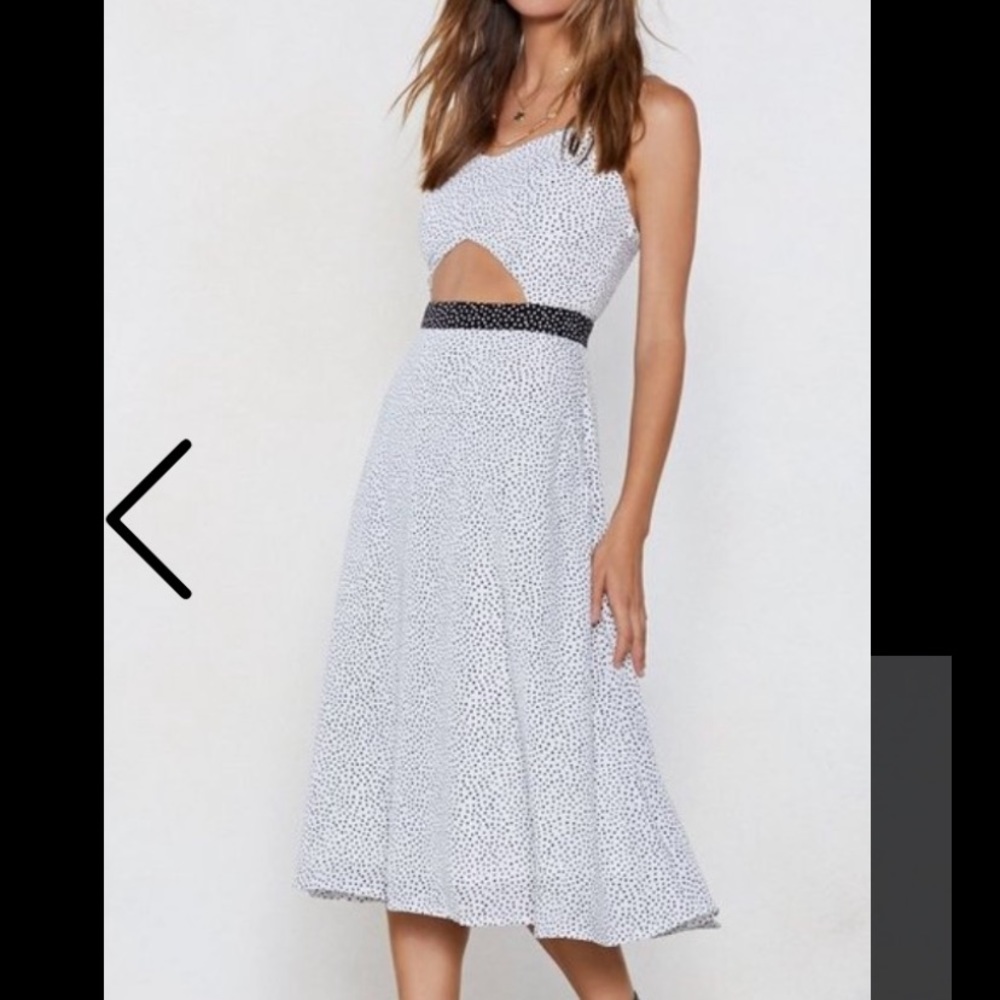 Nasty gal midi dress with open front detail